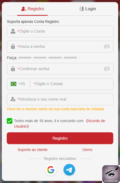 Experiência de Jogos ciliospg.com